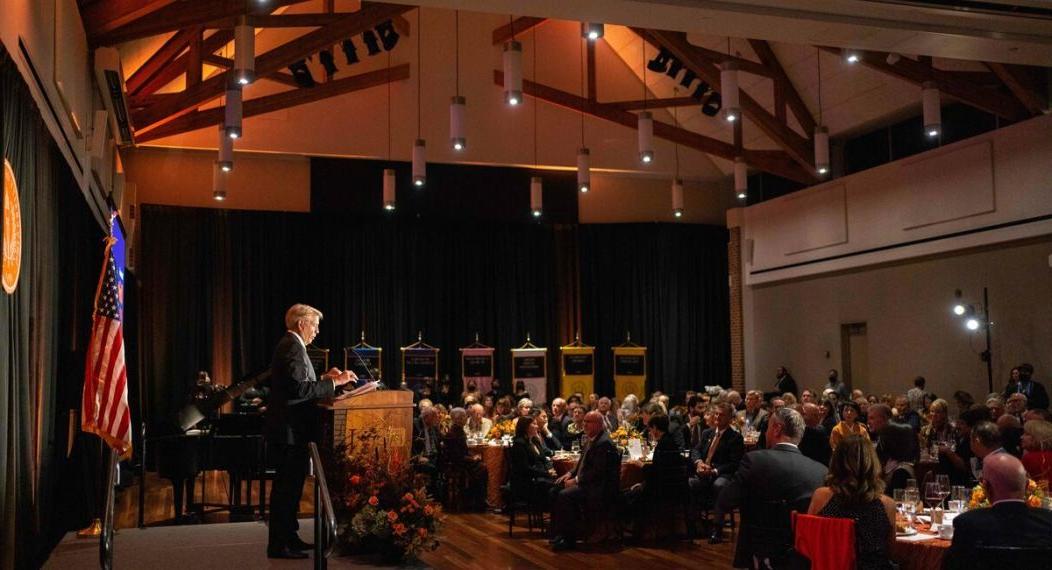 The president in the DUC Ballroom